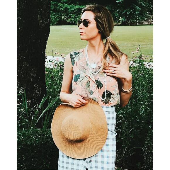 Cabi Monstera Tropical Flowy Sleeveless Tank Top Blouse preppy 5351 Womens M - Picture 9 of 14